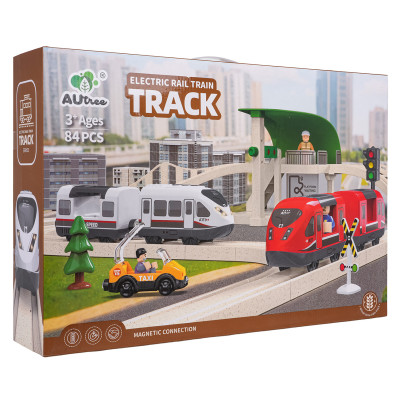 Miesto traukinys su šviesos ir garso funkcija 80 vnt.