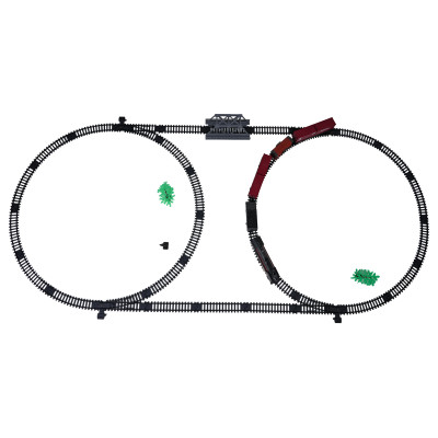 Retro traukinys su šviesomis, garsais ir dūmų funkcija 207cm