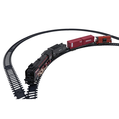 Retro traukinys su šviesomis, garsais ir dūmų funkcija 138cm