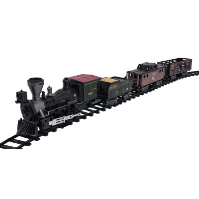 Transporto retro traukinukas su šviesos, garso ir dūmų funkcija 172cm