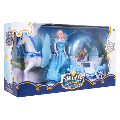 Carriage with Horses + Doll Set