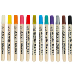 Akriliniai audinių žymekliai akmeniniai žymekliai "pasidaryk pats" vandeniui atsparūs žymekliai 12 vnt.