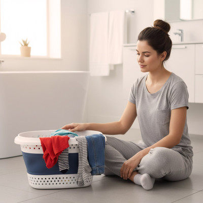 Skalbinių krepšys sulankstomas didelis 32L