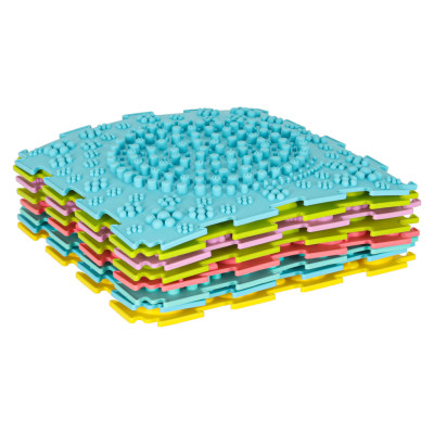 Sensorinis kilimėlis montessori 8 dalių pastelinės spalvos