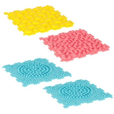 Sensorinis kilimėlis montessori 8 dalių pastelinės spalvos