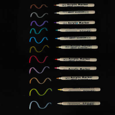 Akriliniai žymekliai vandeniui atsparūs 12 vnt.