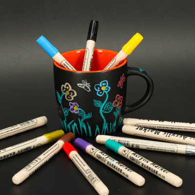 Akriliniai žymekliai vandeniui atsparūs 12 vnt.