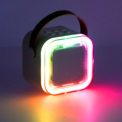Karaokės rinkinys "Bluetooth" garsiakalbis mikrofonas USB LED smėlio spalvos