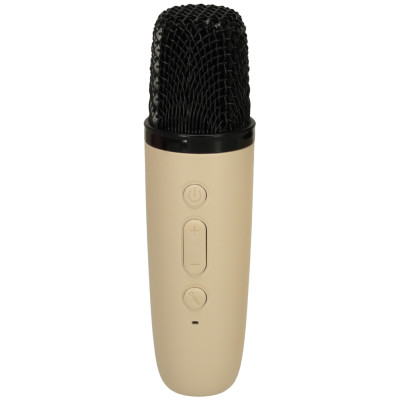 Karaokės rinkinys "Bluetooth" garsiakalbis mikrofonas USB LED smėlio spalvos