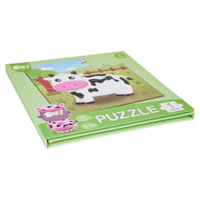 Magnetinės dėlionės puzzle gyvūnai + knyga