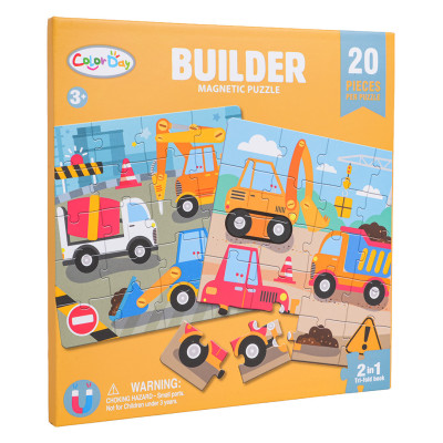 Magnetinė dėlionė puzzle Statybvietė + knyga