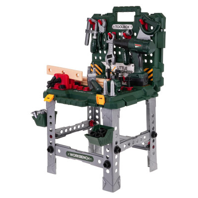 Vaikiškas meistro įrankių stalas 2in1 + priedai