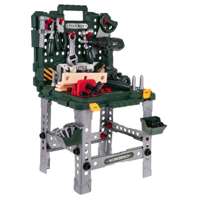 Vaikiškas meistro įrankių stalas 2in1 + priedai