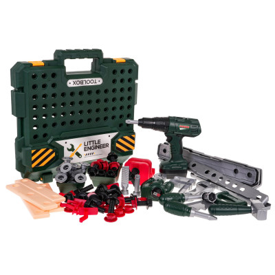 Vaikiškas meistro įrankių stalas 2in1 + priedai