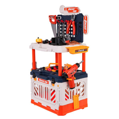 Vaikiškas meistro įrankių stalas 2in1 90 vnt.