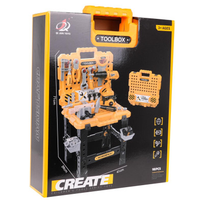 "Pasidaryk pats" meistro įrankių rinkinys su stalu ir priedais