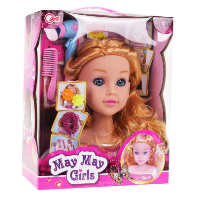 Vaikiška lėlės galva šukuosenoms