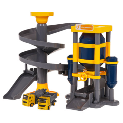 Statybvietė su automobiliais ir priedais