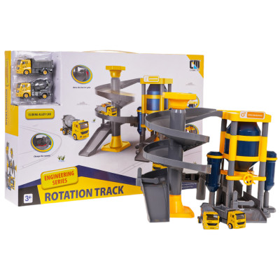 Statybvietė su automobiliais ir priedais