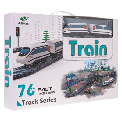 Traukinių bėgiai + priedai 76vnt.