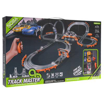 TRACK MASTER lenktynių trasa su apšvietimu + priedai