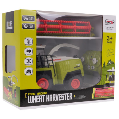 RC valdomas grūdų kombainas