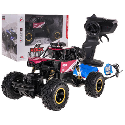RC valdomas Vikšrinis automobilis MONSTER ROCK 1:16 Raudonas