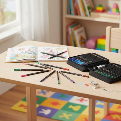 Spalvoti pieštukai dėkle, 120 vnt.