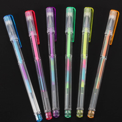 Spalvoti geliniai rašikliai dėkle 100 vnt. + 100 pildomųjų talpyklų