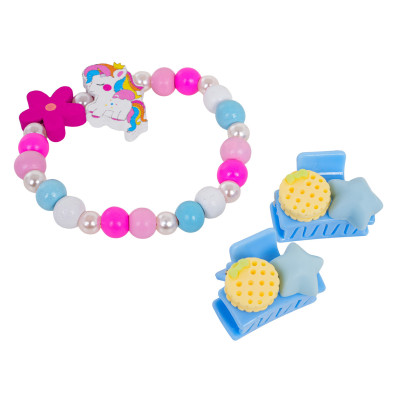 Pink Flower Unicorn Jewelry Set