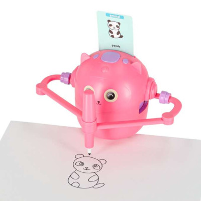 Mokomasis piešimo robotas rožinis