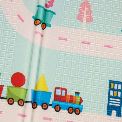 Edukacinis dvipusis putplasčio sulankstomas kilimėlis 180 x 200 cm