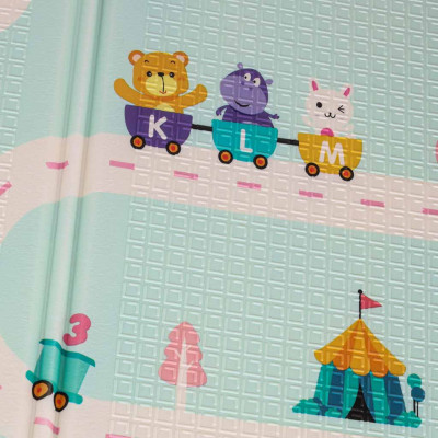 Edukacinis dvipusis putplasčio sulankstomas kilimėlis 180 x 200 cm