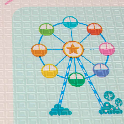 Edukacinis dvipusis putplasčio sulankstomas kilimėlis 180 x 200 cm