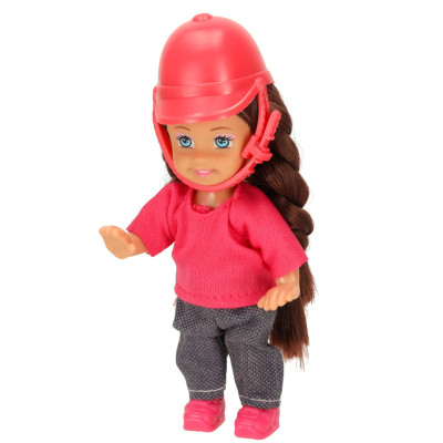 Lėlės ir arklio mergaitės rinkinys rožinės spalvos 4 el.