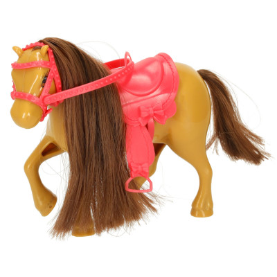 Lėlės ir arklio mergaitės rinkinys rožinės spalvos 4 el.