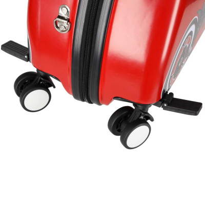 Vaikiškas kelioninis lagaminas ant ratukų su diržu motociklas