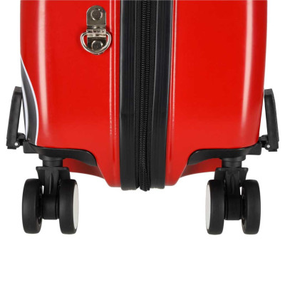 Vaikiškas kelioninis lagaminas ant ratukų su diržu motociklas