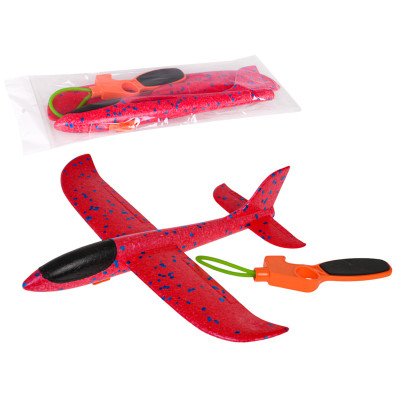 Raudonas Polistireninio putplasčio lėktuvas su rankiniu paleidimo įrenginiu