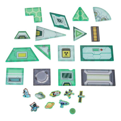 Magnetiniai statybiniai blokai kosminė stotis 108 elementai