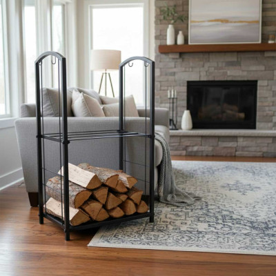 Židinio malkų stovas metaliniai židinių priedai