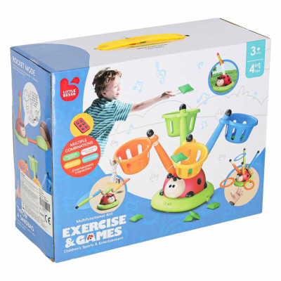 Vaikų įgūdžių žaidimas praleidimo virvės paleidimo įtaisas taikinys mesti boružėlę 4in1