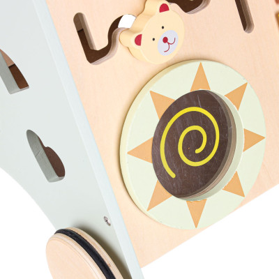 Kūdikių vežimėlis medinė vaikštynė su abaku mėlyna