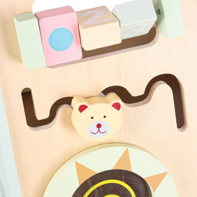 Kūdikių vežimėlis medinė vaikštynė su abaku mėlyna