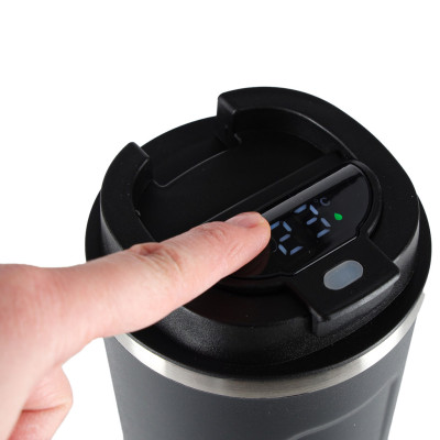 Išmanus termosinis kelioninis puodelis su LED ekranu, juodas, 500 ml