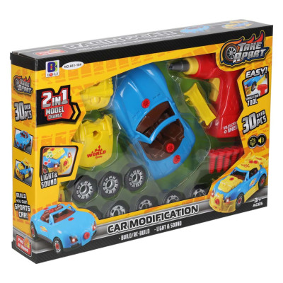 Statybinis sportinis automobilis, skirtas šviesos garsui derinti