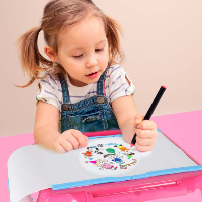 Projektoriaus piešimo stalo kortelė rožinės spalvos