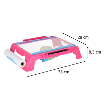 Projektoriaus piešimo stalo kortelė rožinės spalvos