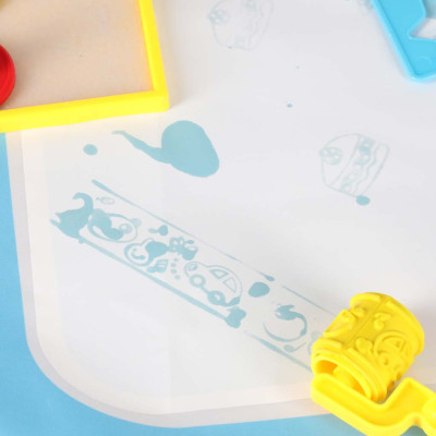 Vandens dažymo kilimėlis Vandens dažymo markeriai trafaretai trafaretinis volelis 100x80cm abėcėlė