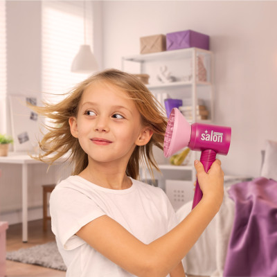 Kirpyklų rinkinys vaikams plaukų džiovintuvas plaukų tiesintuvas šviesos garsas 15 vnt.